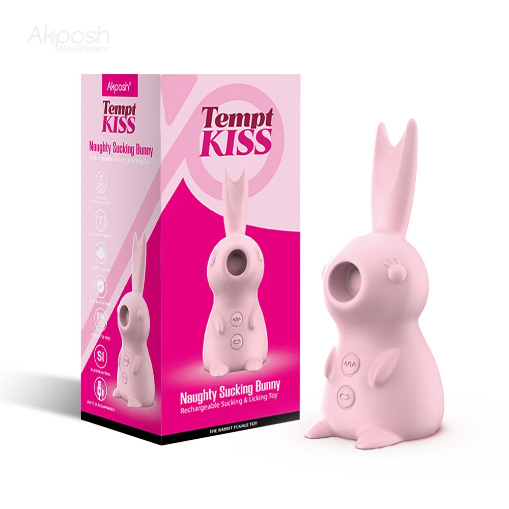 Pink Bunny Ear Rabbit Vibrator Sucking Licking