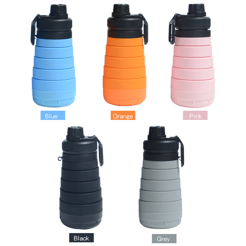 new product  silicone foldable water bottle with storage