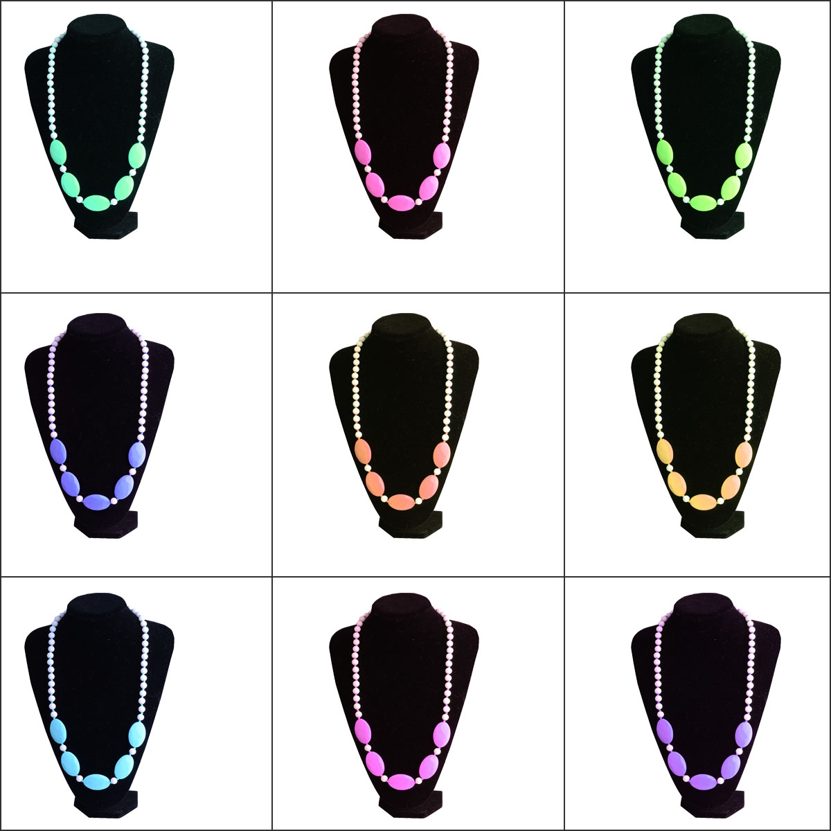 Diy Fashion Kids Large Long Colorful Beads Necklace 3
