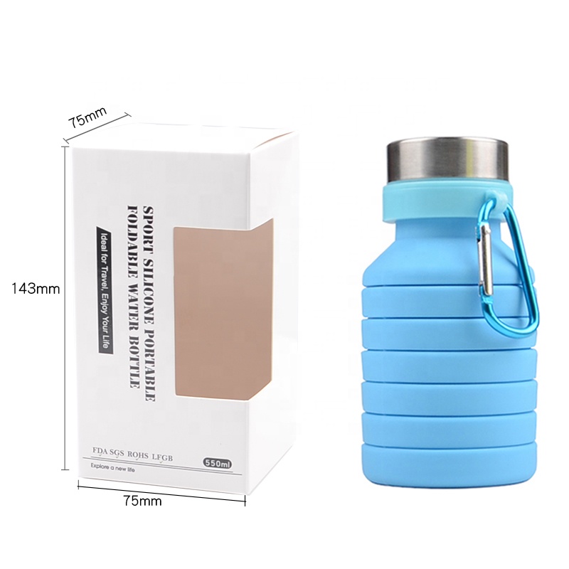 2018 Custom Logo Fitness Sports Collapsible Drinking Water Bottle Silicone Bottle 29