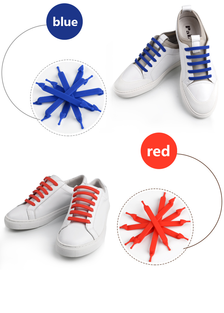 Custom design bulk quick silicone lazy shoelaces 25