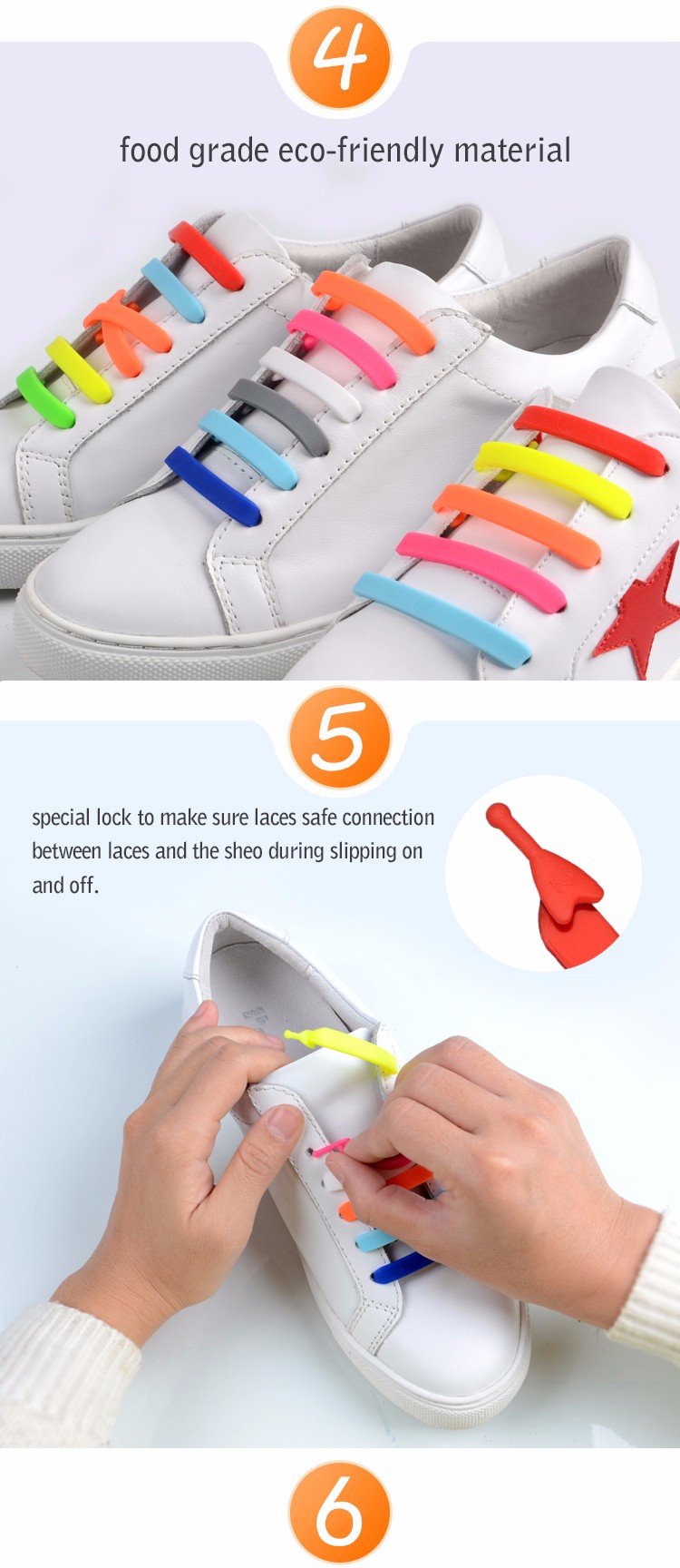 2018 fashion colorful new rainbow silicone shoelaces 9