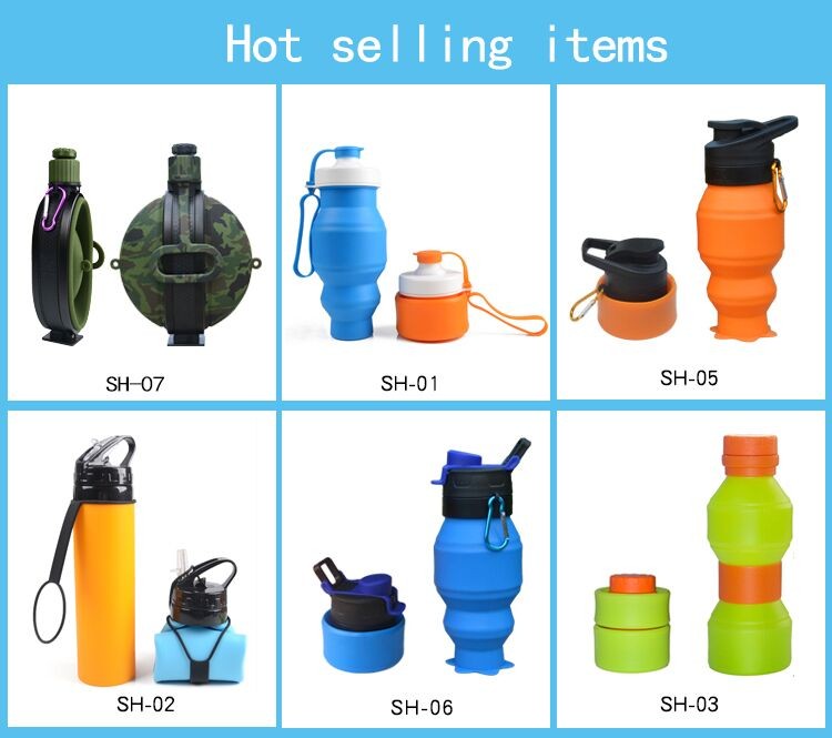 Manufacturing company school silicone water bottle for kids