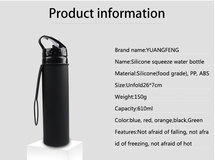 Christmas Hot Sale Silicone Sports Folding Water Bottle For Hiking 5