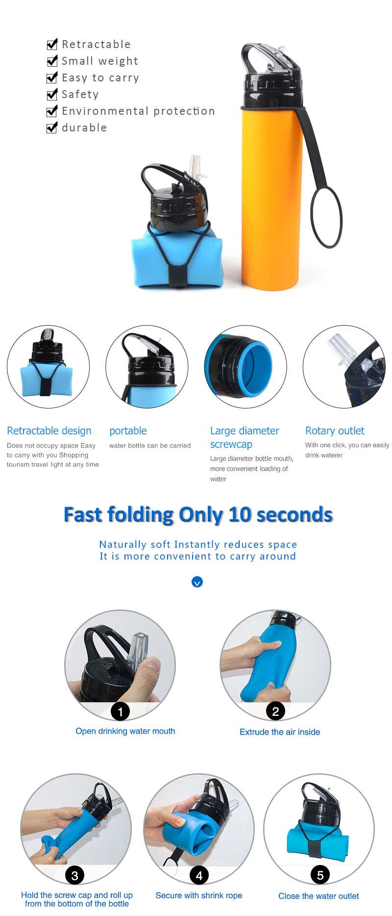 Collapsible Water Bottle SH-03 Details 9