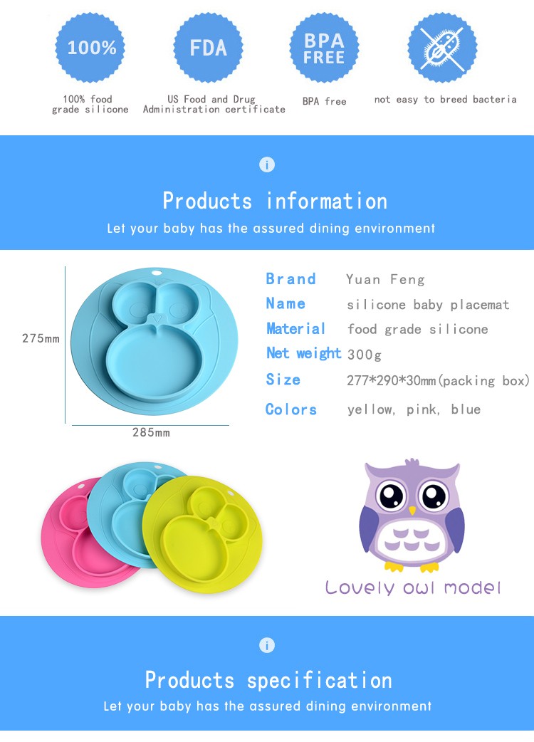 Wholesale anti-skidding baby feeding bowl suction mat 5