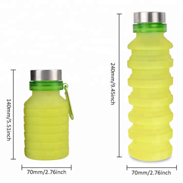 BPA Free Private Label Shaker Bottle Silicone Collapsible Sports Foldable Water Bottle