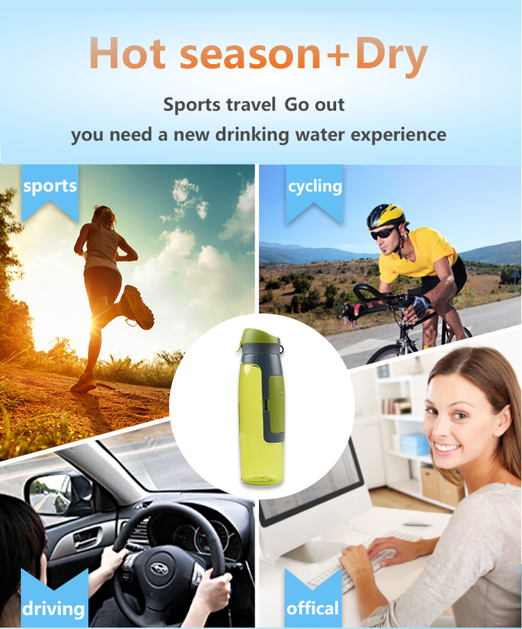 Trend 2019 New Product 750ml Portable Sport Plastic Drinking Water Bottle with Card Storage 5
