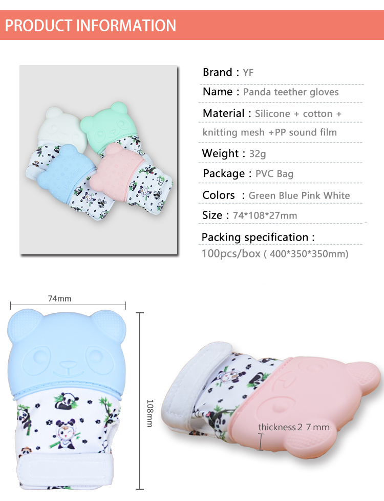 China Baby Products Food Grade Toys 2019 Finger Teethers Mitten Teething Glove Animal Teether 17