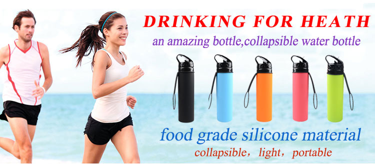 Food grade water bottles folding silicone kettle blank collapsible water bottles