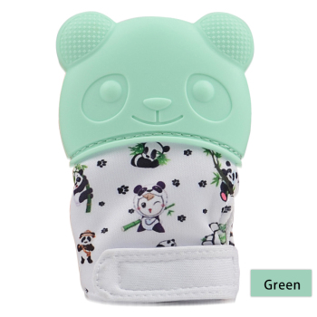 Panda-pattern-baby-teether-glove-silicone-teething