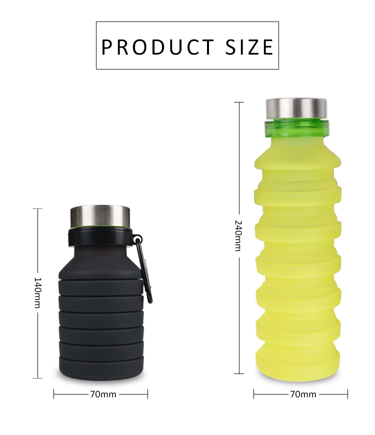 Silicone Soft Material Water Bottles Drinkware Type Silicone Sport Bottle for School