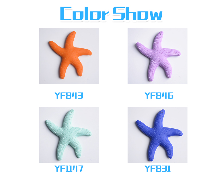 Newest unique designed bpa free food grade starfish silicone teether baby 7