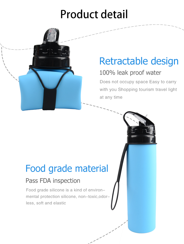 China Supplier Fashionable Foldable Sports Silicone Drinkling Water Bottle 7