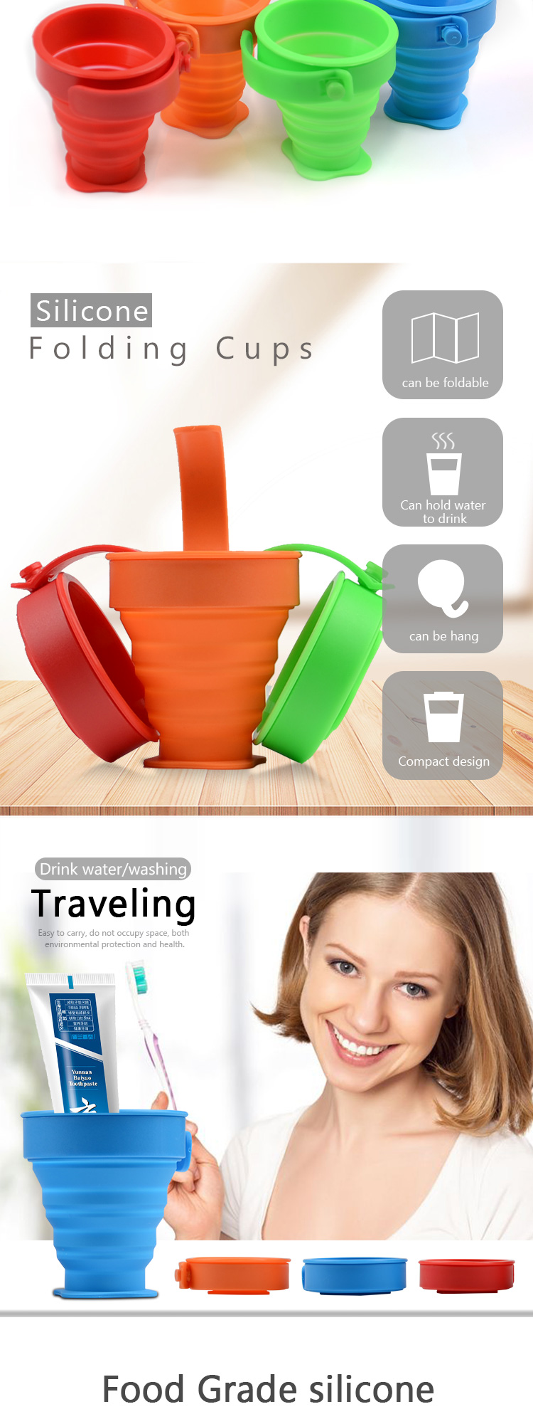  High Quality collapsible travel cup 7