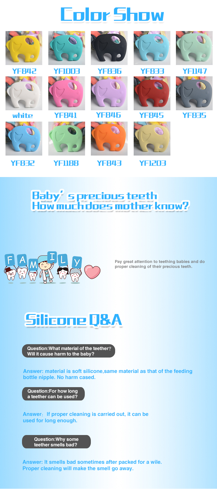Non-toxic Bpa Free Food Grade silicone baby teethers 11