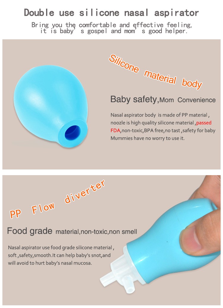 New Products Soft Baby Nasal Aspirator/Nose Cleaner with FDA Silicone 5