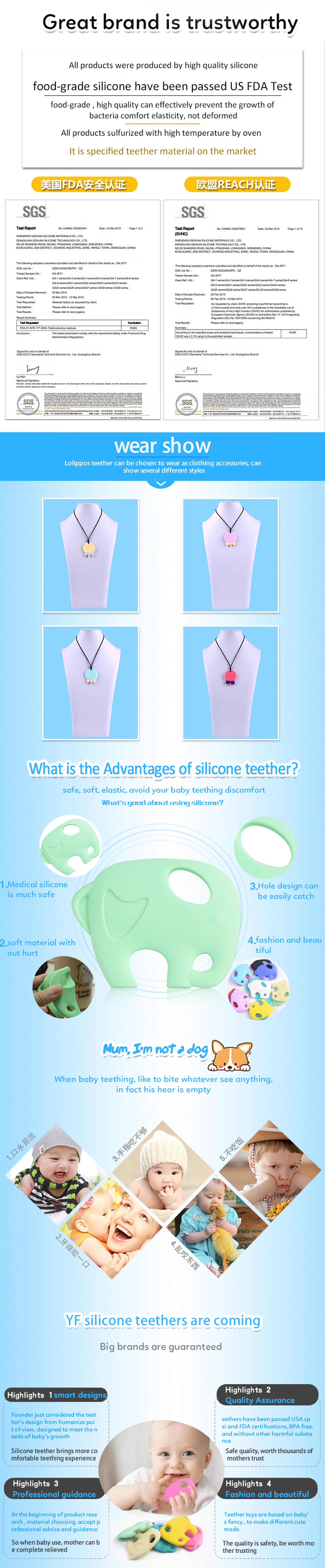  BPA Free Silicone Teething Pendant Necklace Details 9