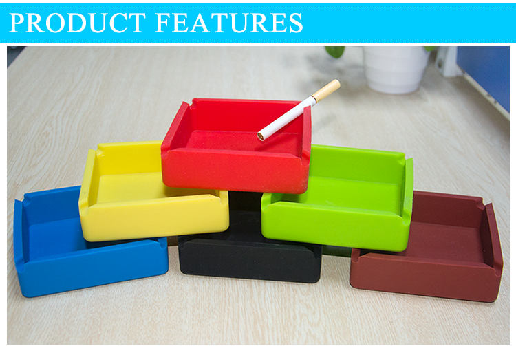 Assorted Colors Silicone Round Custom Cigarette Cigar Tabletop Ashtray 15