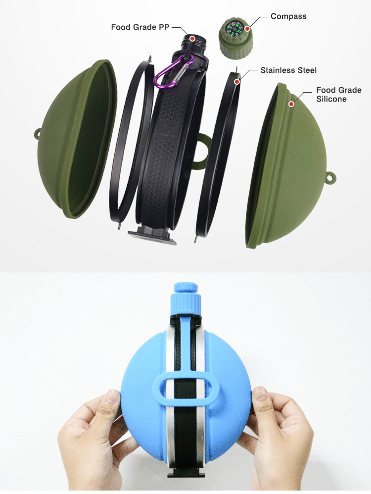 china wholesale portable collapsible silicone water bottle 7