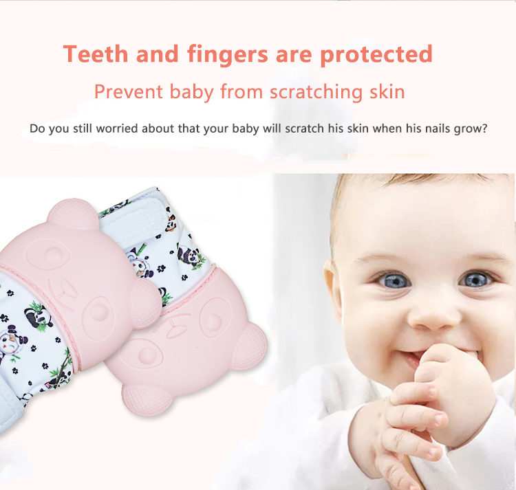 Bright Color Baby Silicone Teether Toy Teething Glove Baby Silicone Teething Mitten for Baby 5