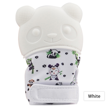 Panda-pattern-baby-teether-glove-silicone-teething