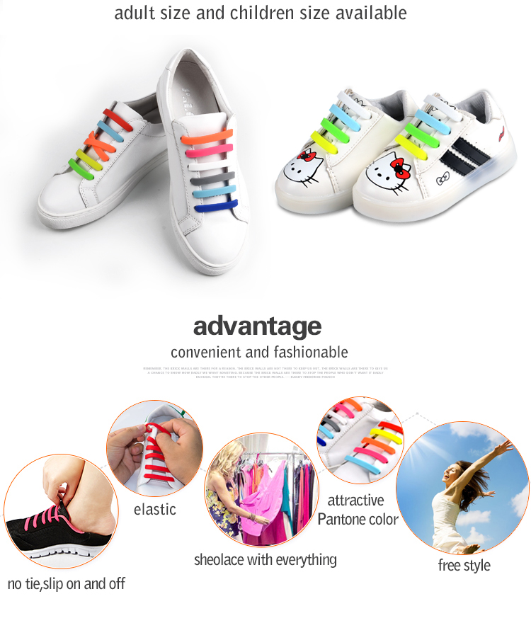 2018 fashion colorful new rainbow silicone shoelaces 5