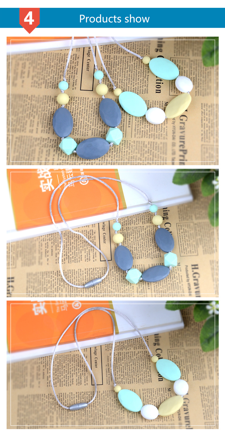  High Quality Silicone Teether Bead Necklace 19