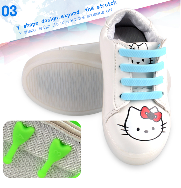 New Wholesale Holiday Gift Silicone Running No Tie Sport Shoelaces For Kids 15