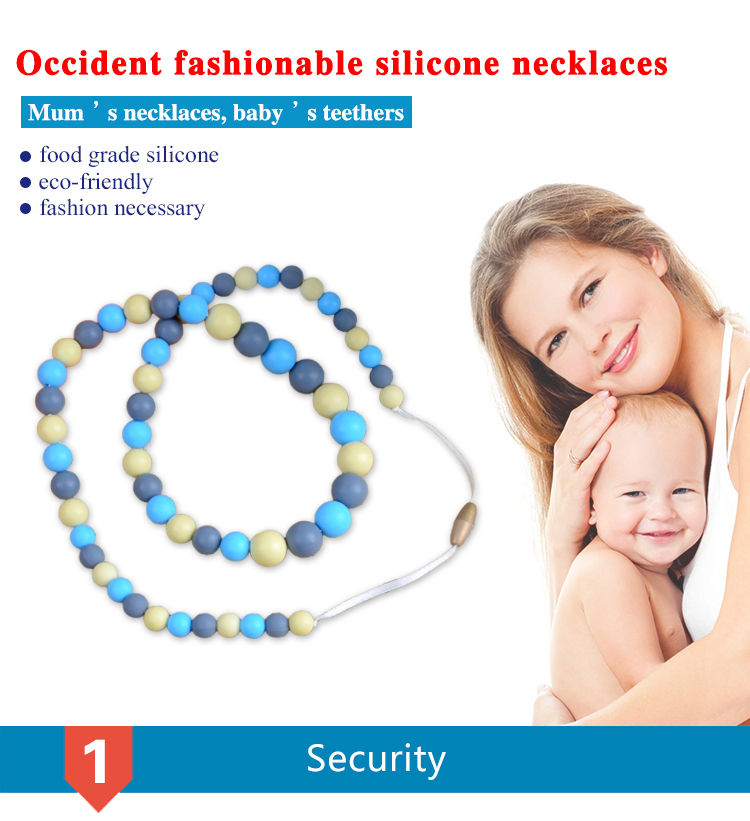 BPA Free and Food Grade Silicone Teething Necklace 5