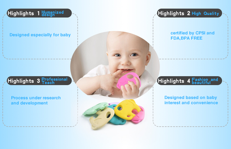 Colorful cute animal shapes chew toys silicone teether 19