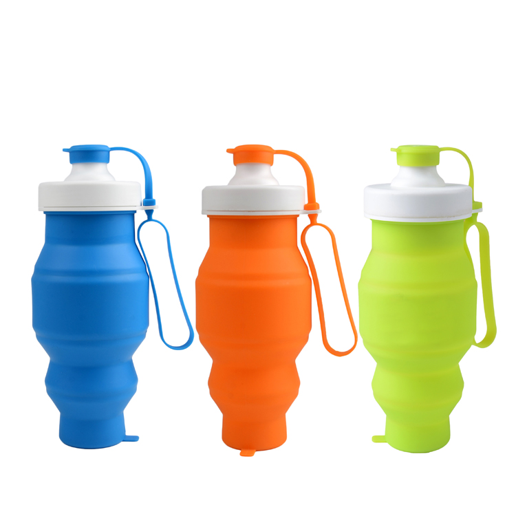 collapsible squeezable silicone travel water bottle, View