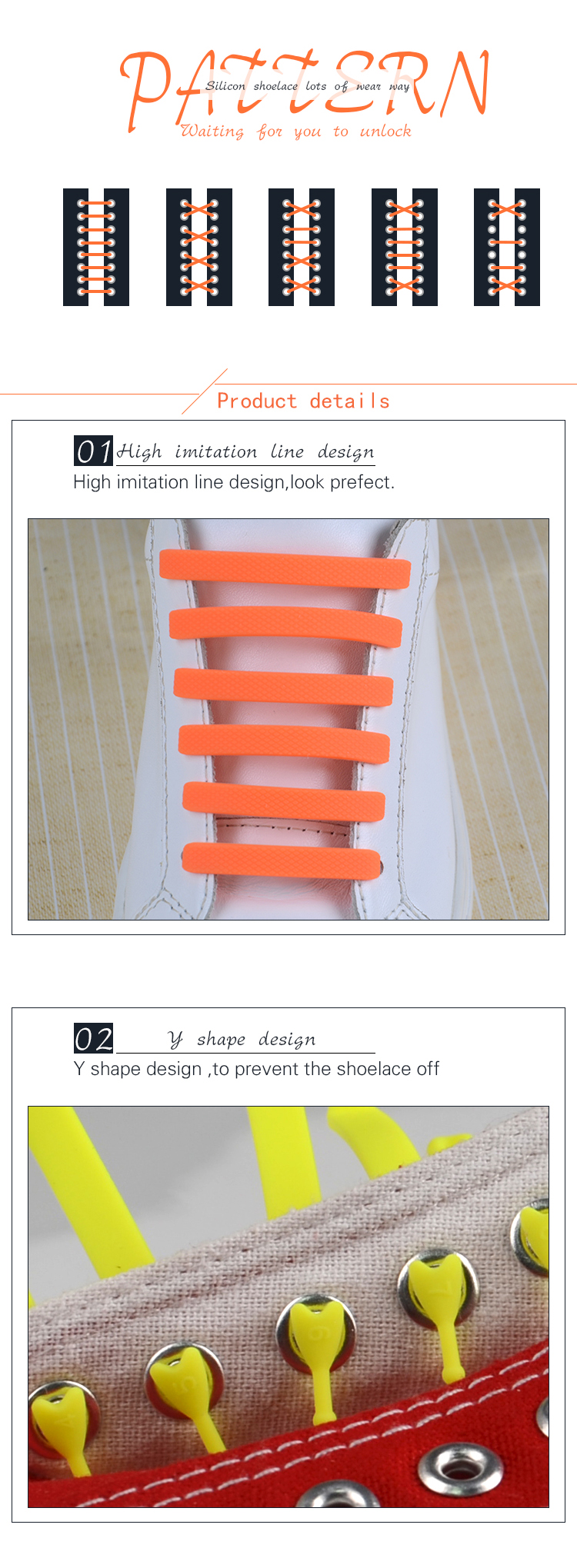 Wholesale Custom Printed Lazy No Tie Silicone Elastic Shoelaces 11