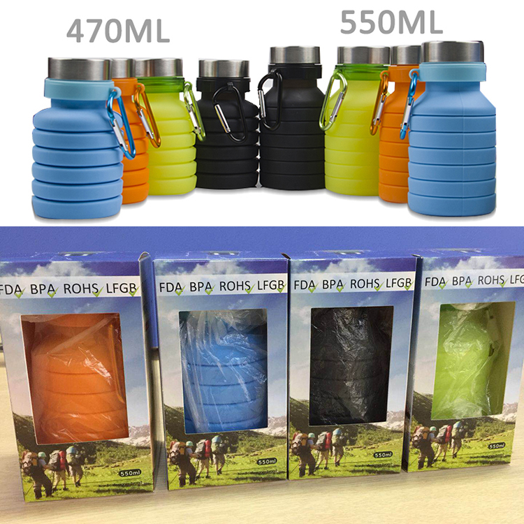 Collapsible Silicone Water Bottle Drinking Bottle For Kids 7