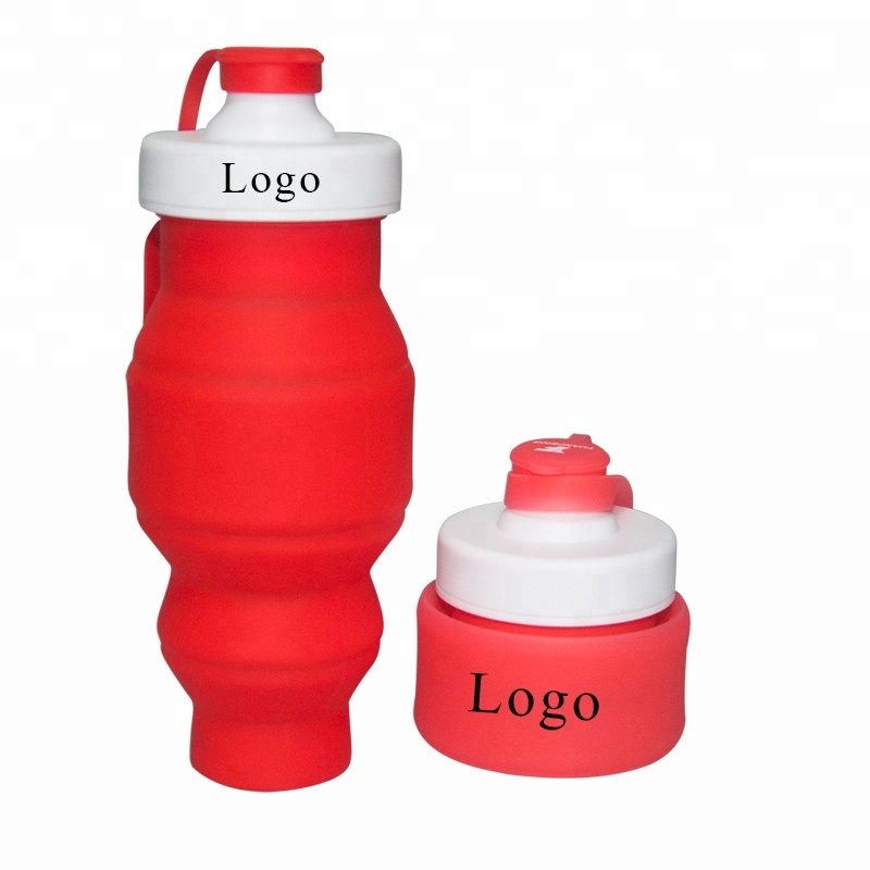 530ml bpa free silicone running water bottle with custom logo