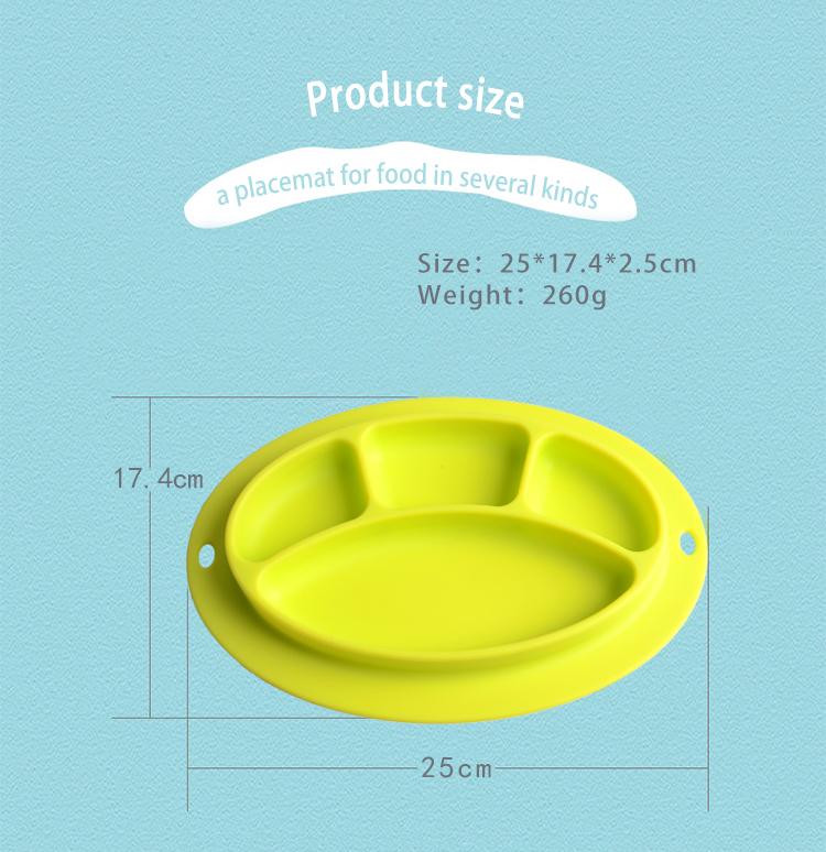 Anti-slip BPA Free Silicone Placemat Kids Plate