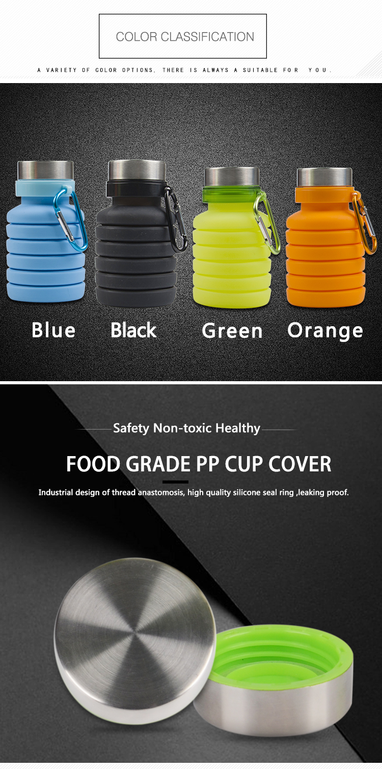 Customized Logo Color Silicone Foldable Silicone Water Bottle Eco Friendly Collapsible Water Flexible Spotts Gym 13
