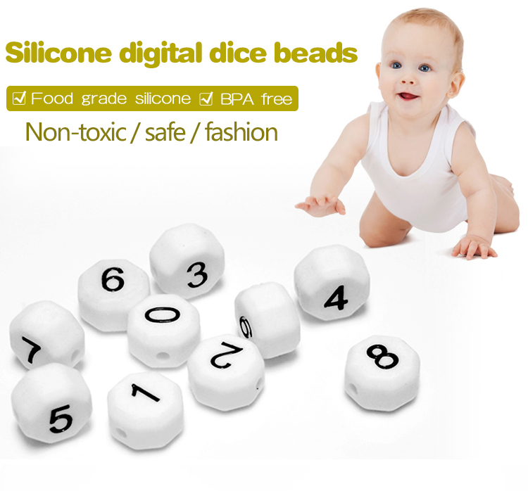 BPA Free Silicon Baby Chewable Silicone Beads for Baby Teething 5