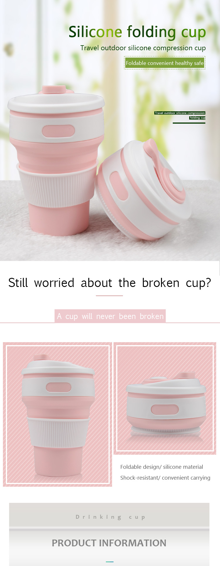 new products 2018 folding silicone collapsible cup 3