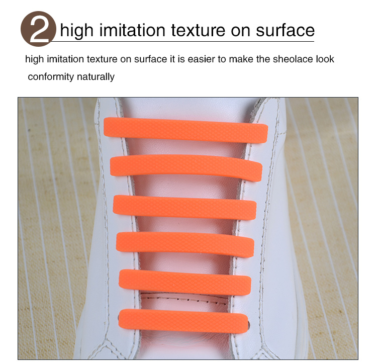 Wholesale colorful lazy no tie silicone shoelace 13