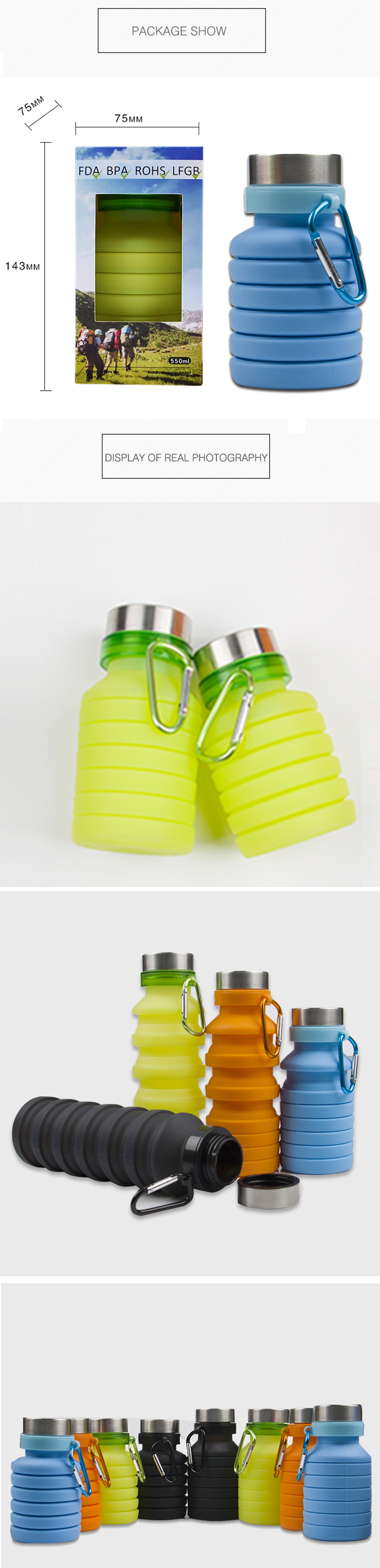 BPA Free Silicone Collapsible Foldable Water Bottle 7