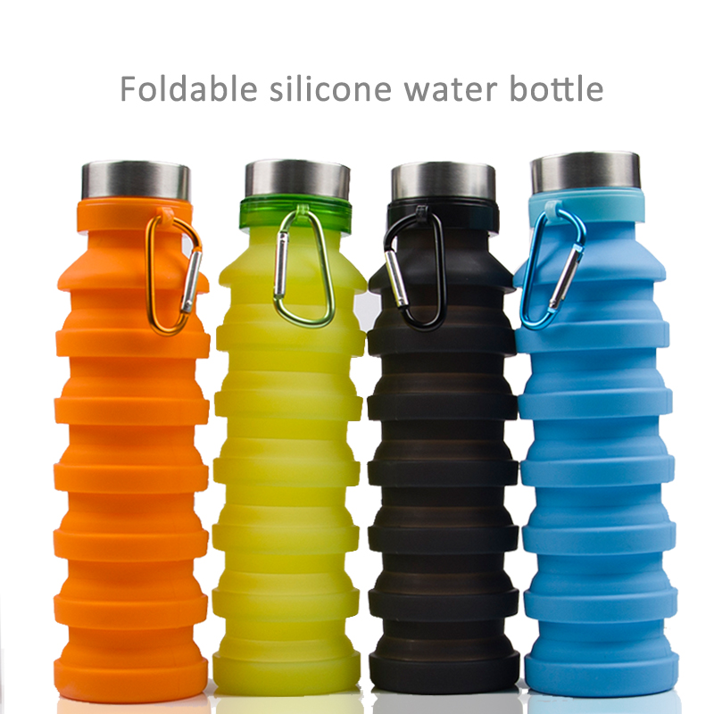 Hot Sale Promotional Cheap Custom BPA Free Outdoor Silicone Collapsible Foldable Water Bottle