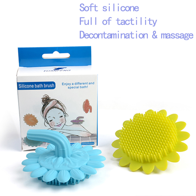 Wholesale-silicone-bath-brush-with-sunflower-soft