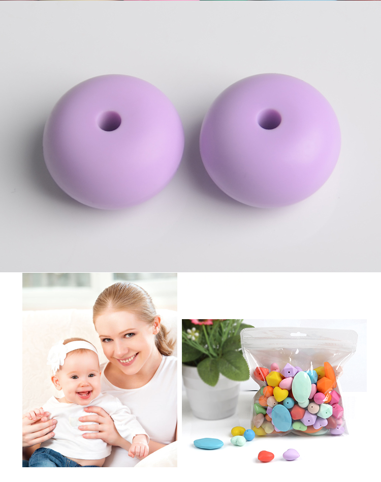 Hot Jewelry OEM Bpa free Silicone Teething Beads for Baby 7