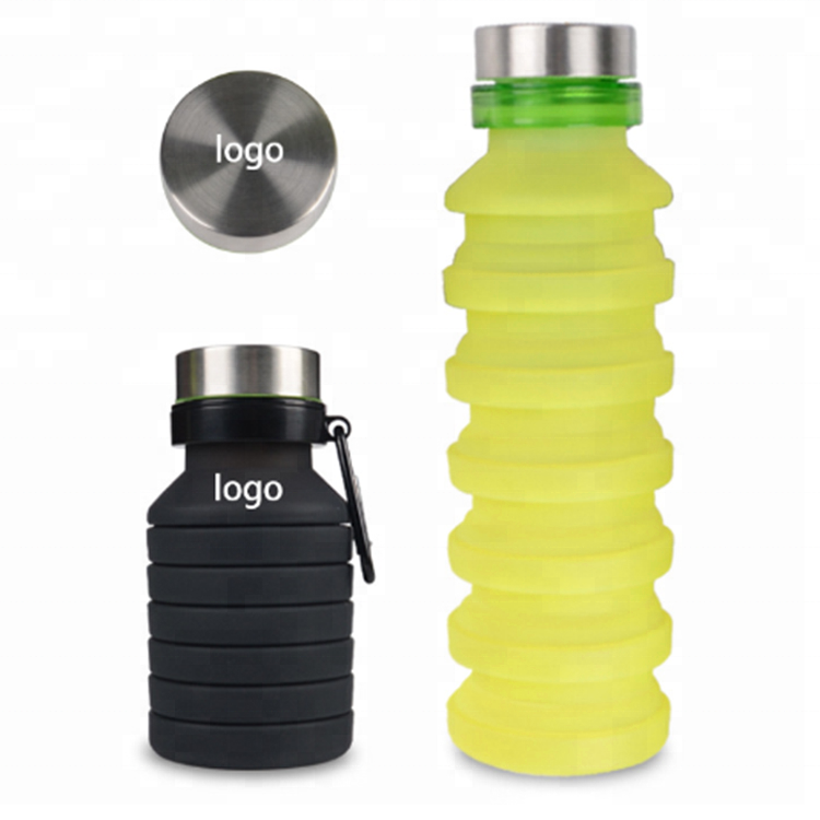 100% BPA free ourdoot sport silicone foldable water bottle