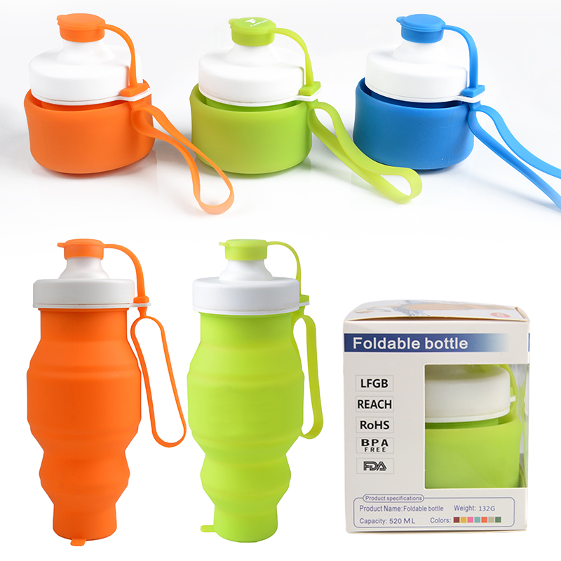 Drop Resistant Logo Printed Compass Foldable Collapsible Drinking Bottle Plastic Water Bottle Outdoors 3
