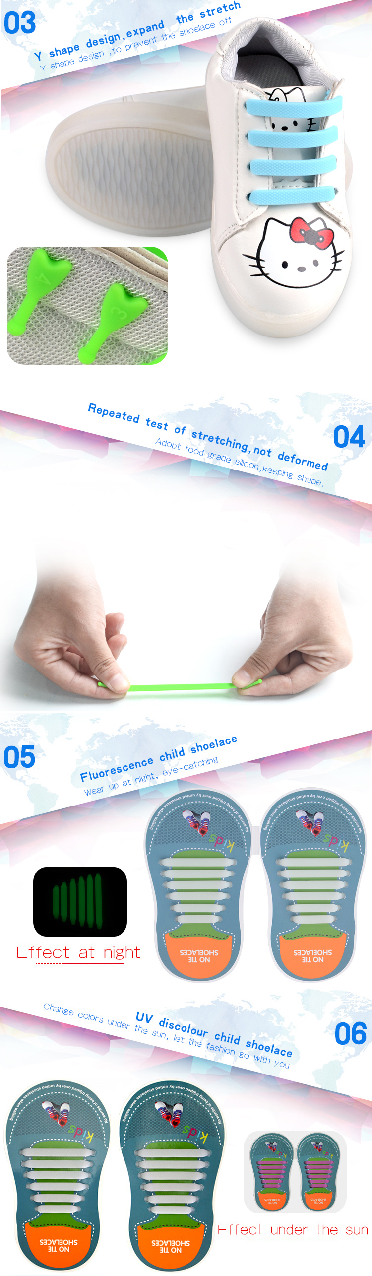 luminous elastic quick no tie shoelaces for kids 9