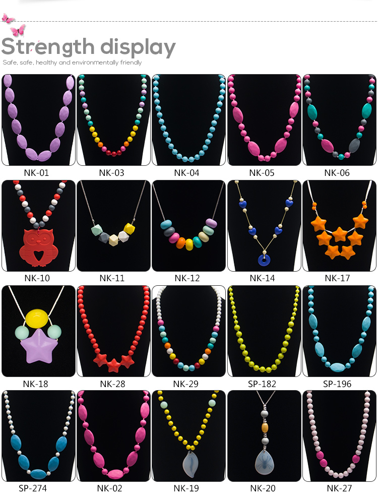 BPA Free Custom Silicone Loose Jewelry Beads For Teething Necklace 11