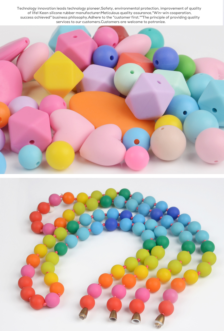Fashion Silicon custom beads Baby Chewable Silicone Beads 17