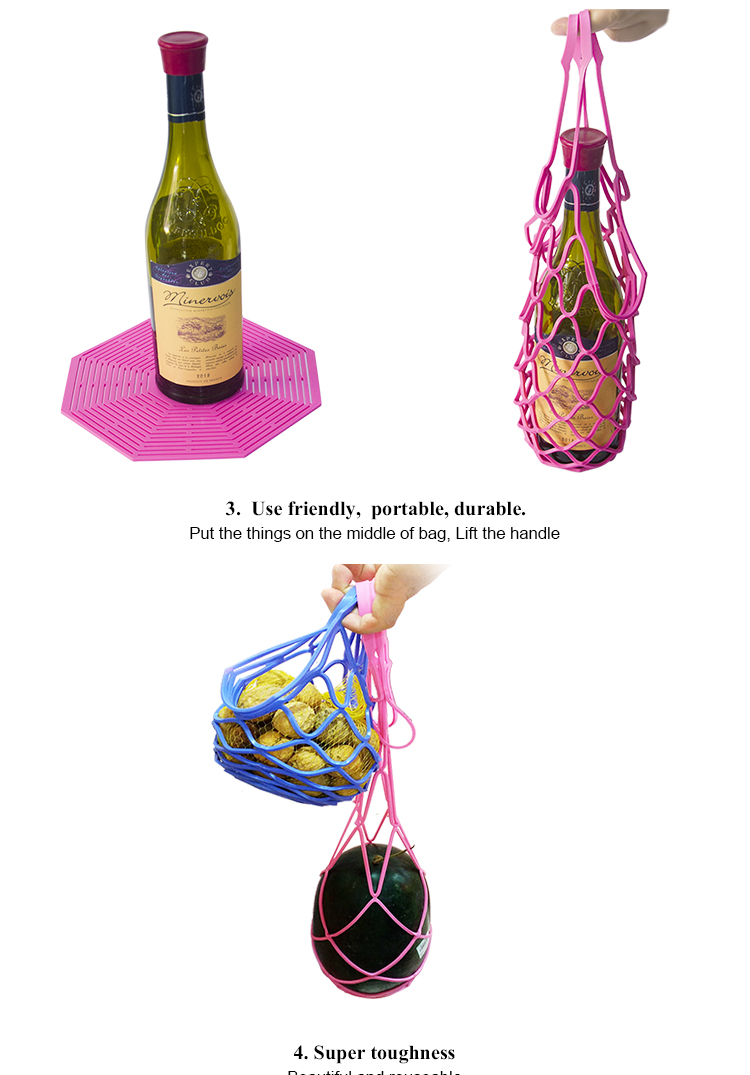 Packaging Reusable Net Bag Picnic Basket Set Silicone Wine Bottle Holder 15